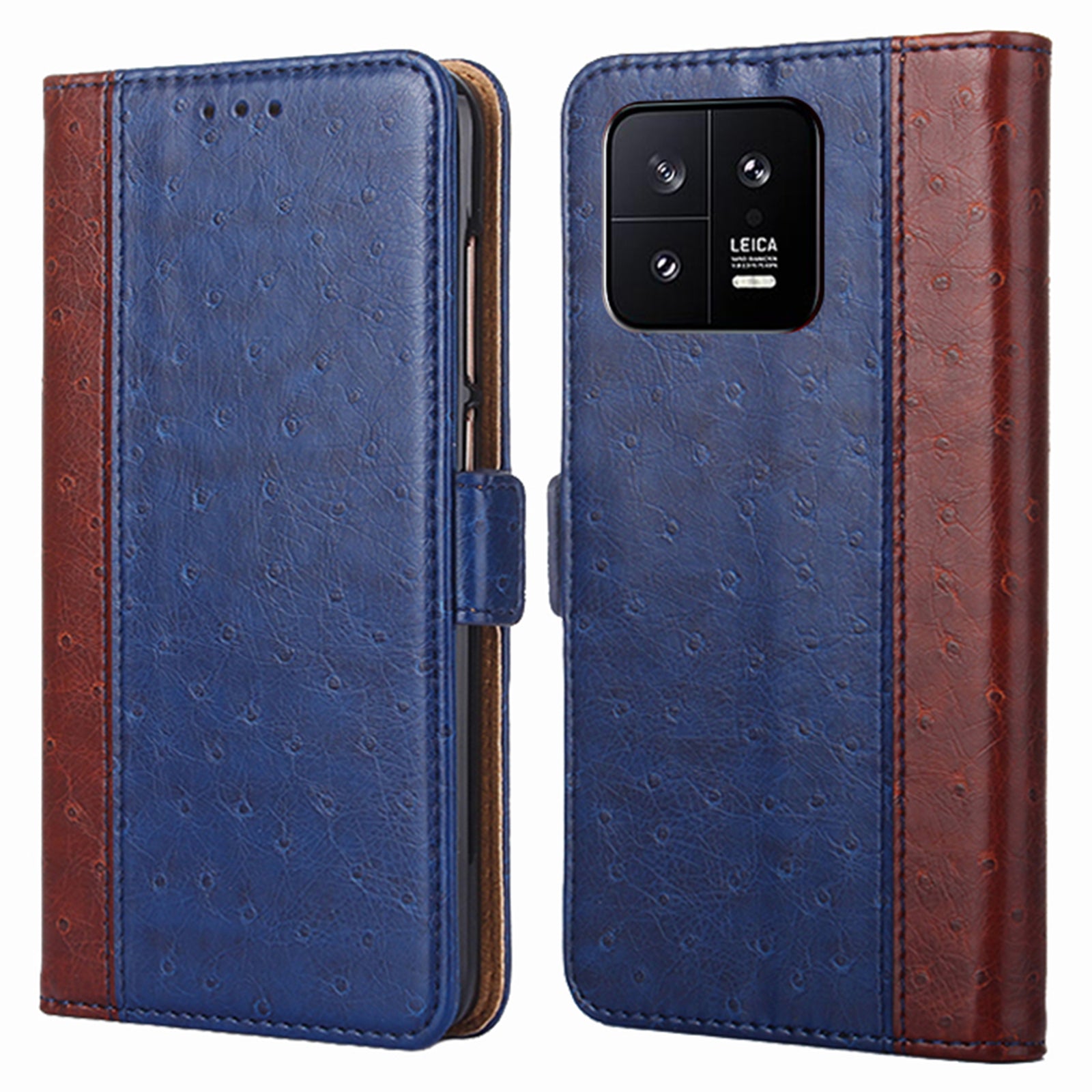 For Xiaomi 13 5G Ostrich Texture Magnetic Closure Anti-fall Phone Case Wallet Stand PU Leather Flip Folio Cell Phone Cover For Xiaomi 13 5G Ostrich Texture Magnetic Closure Anti-fall Phone Case Wallet Stand PU Leather Flip Folio Cell Phone Cover